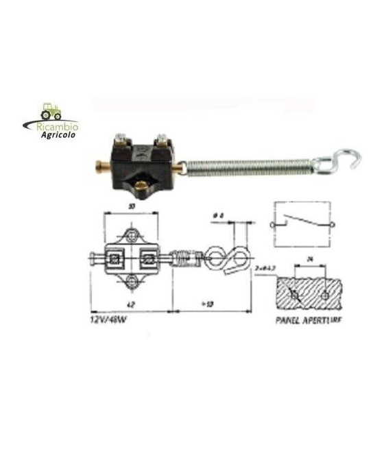 INTERRUTTORE COMMUTATORE LUCE STOP A TIRETTO PER FIAT cod.5121786