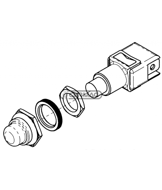 Pulsante ON-OFF 12V 8A con cappuccio per 82026 - 83446